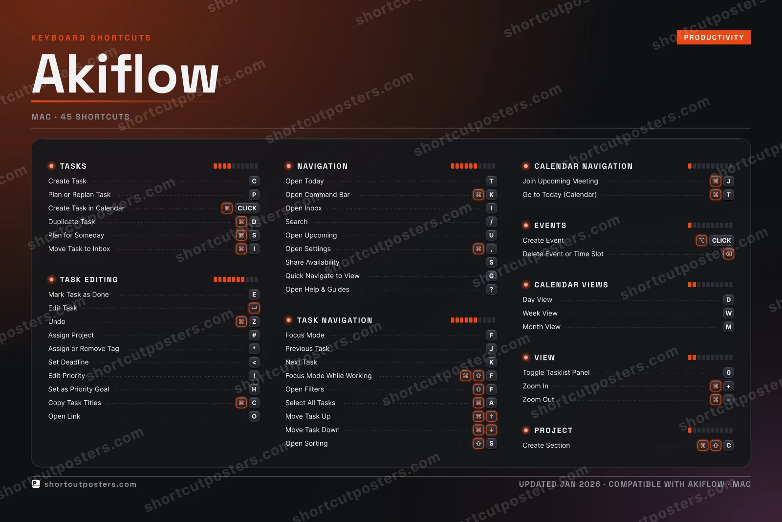 Akiflow studio shortcuts poster preview