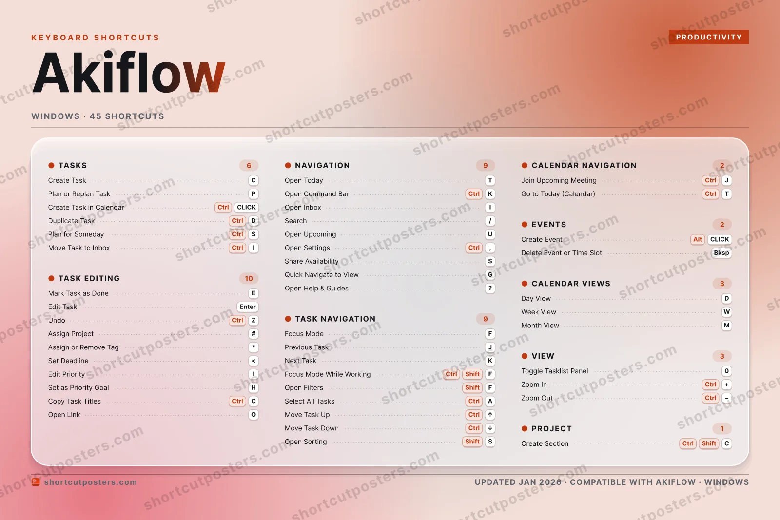 Akiflow aurora shortcuts poster preview