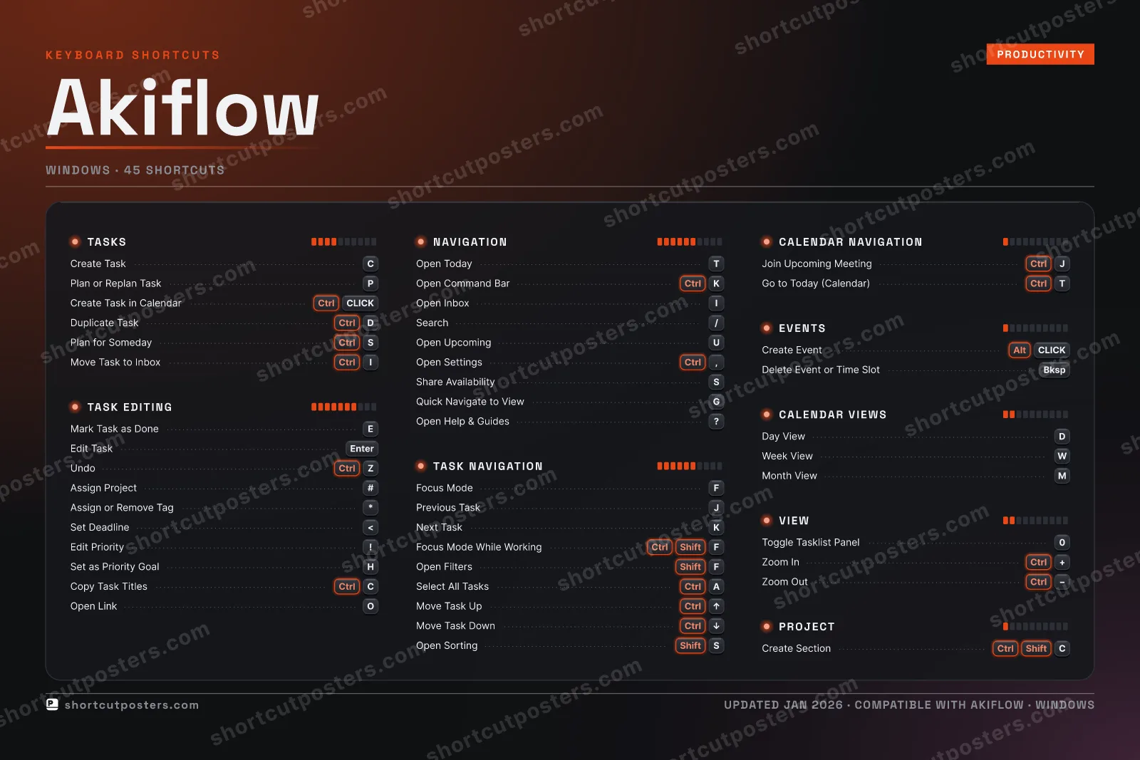 Akiflow studio shortcuts poster preview