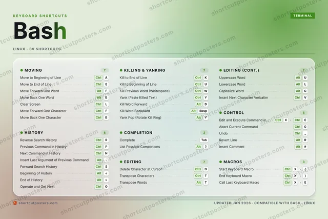 Bash aurora shortcuts poster preview