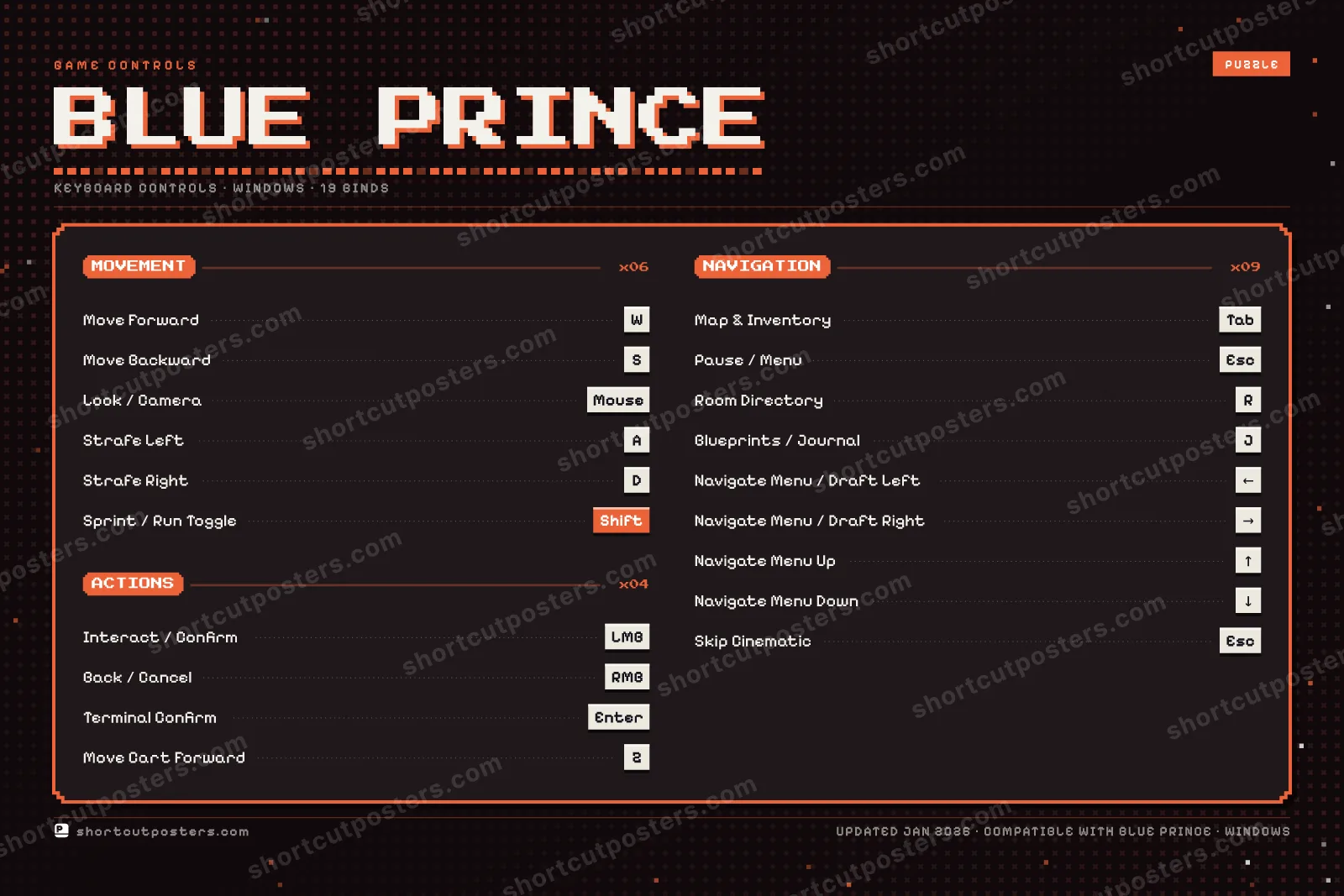 Blue Prince controls poster preview