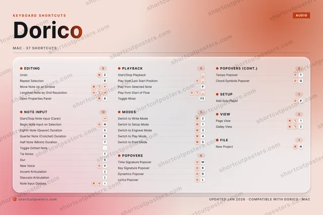Dorico aurora shortcuts poster preview