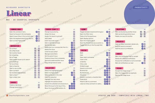 Linear riso shortcuts poster preview