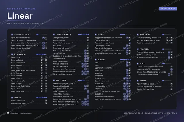 Linear studio shortcuts poster preview