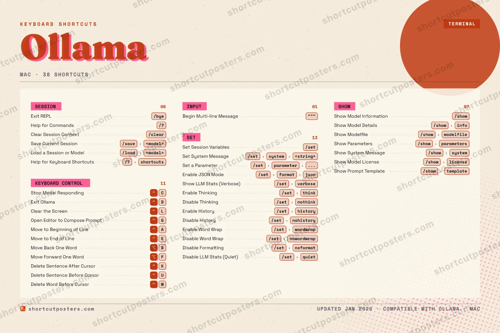 Ollama riso shortcuts poster preview