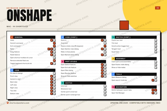 Onshape block shortcuts poster preview