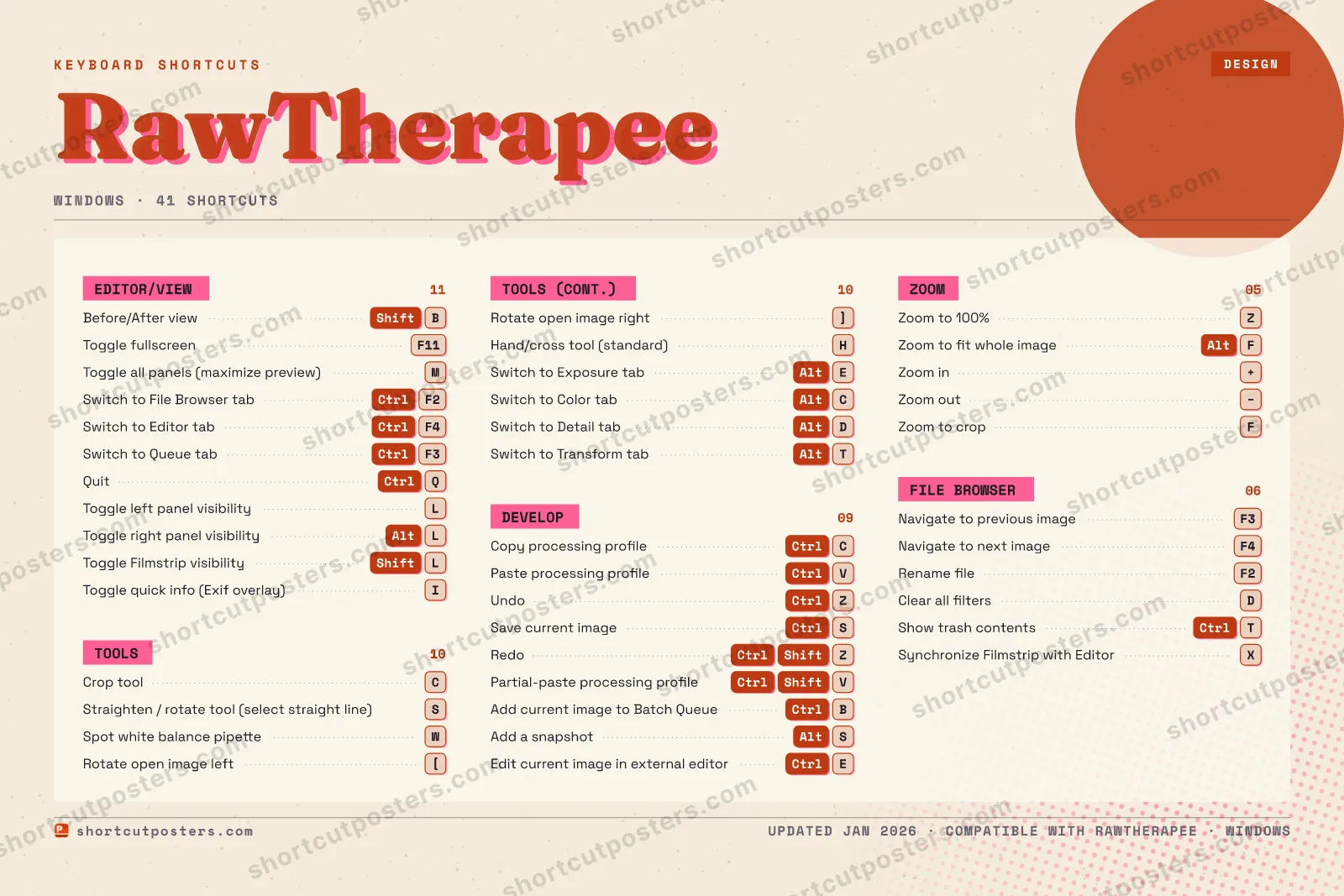 RawTherapee riso shortcuts poster preview