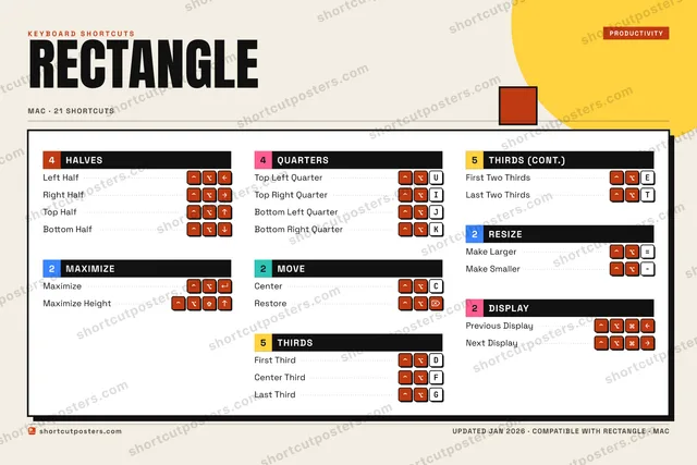 Rectangle block shortcuts poster preview