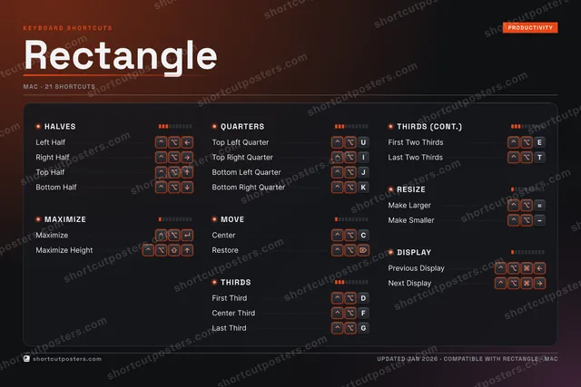 Rectangle studio shortcuts poster preview