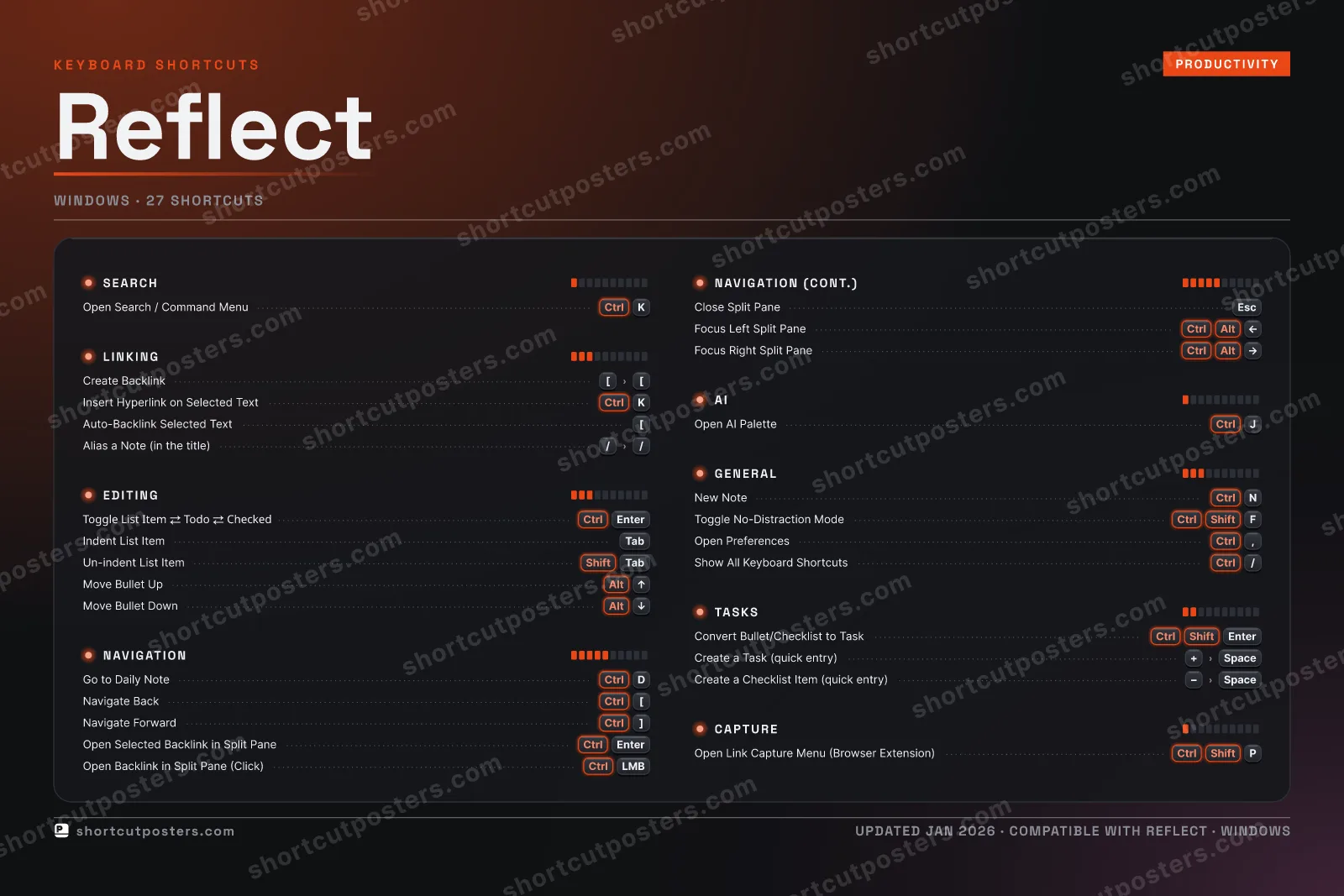 Reflect studio shortcuts poster preview
