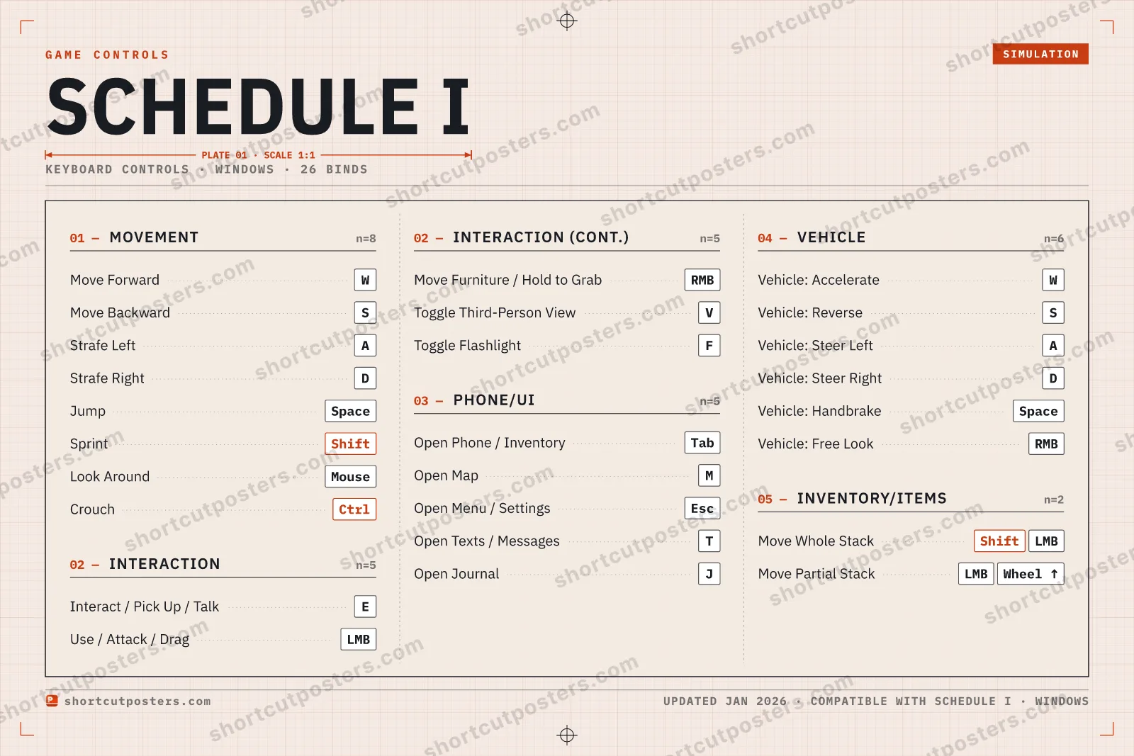 Schedule I controls poster preview