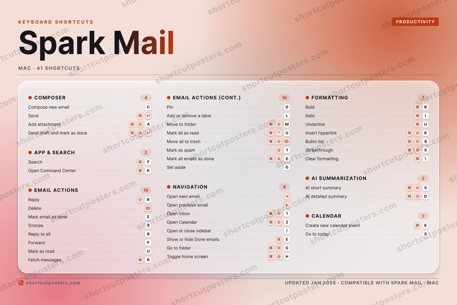 Spark Mail aurora shortcuts poster preview