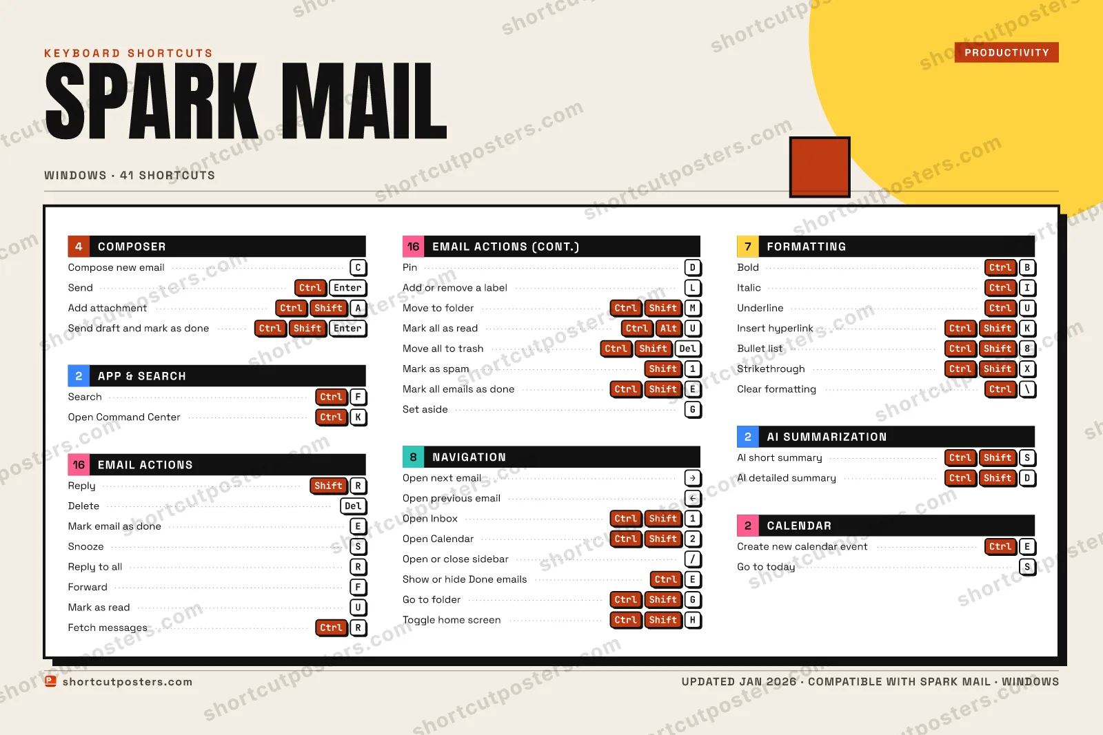Spark Mail block shortcuts poster preview