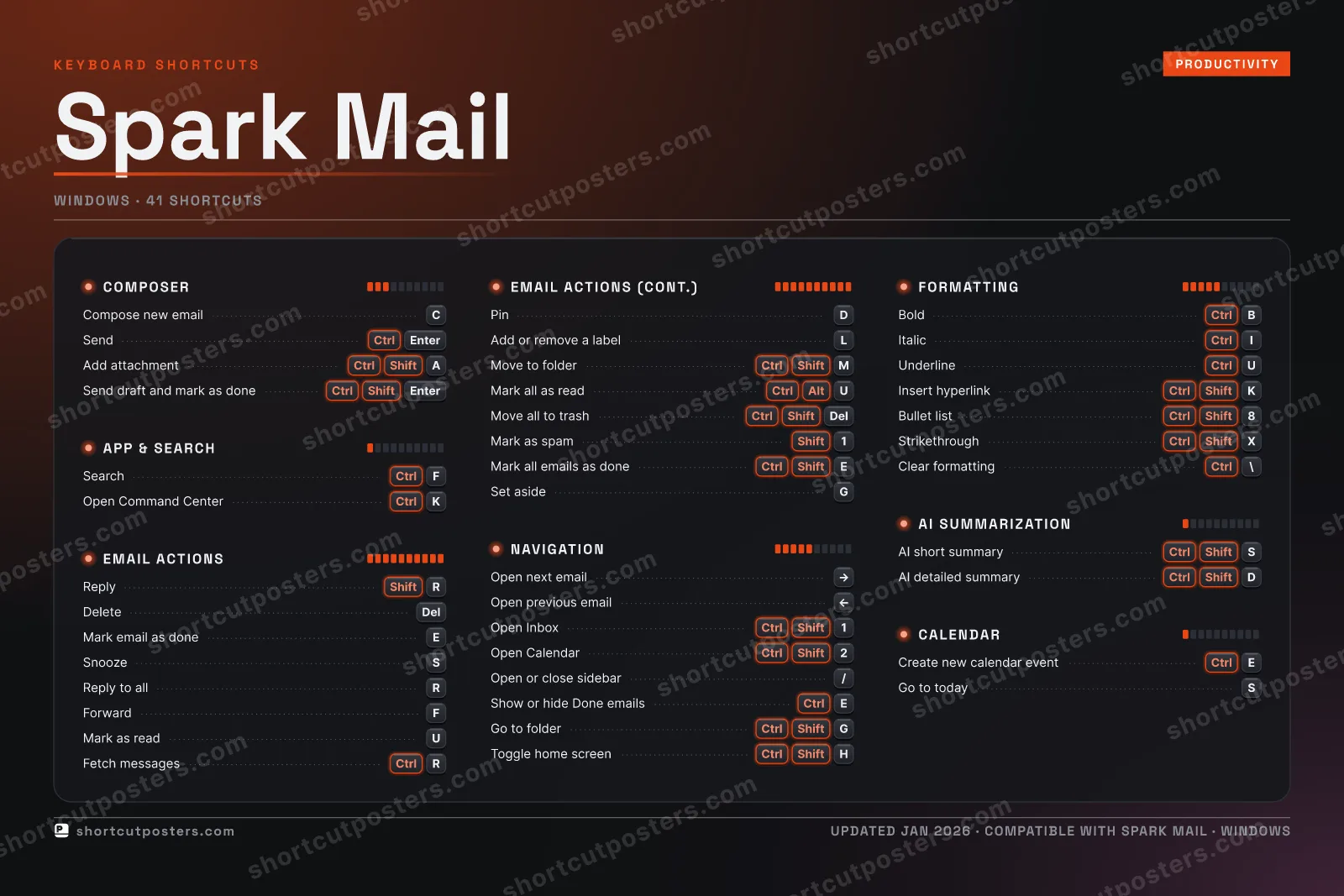 Spark Mail studio shortcuts poster preview