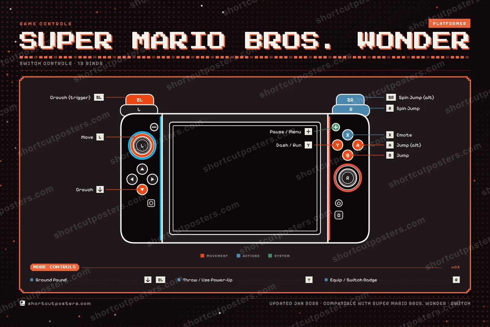 Super Mario Bros. Wonder controller poster preview