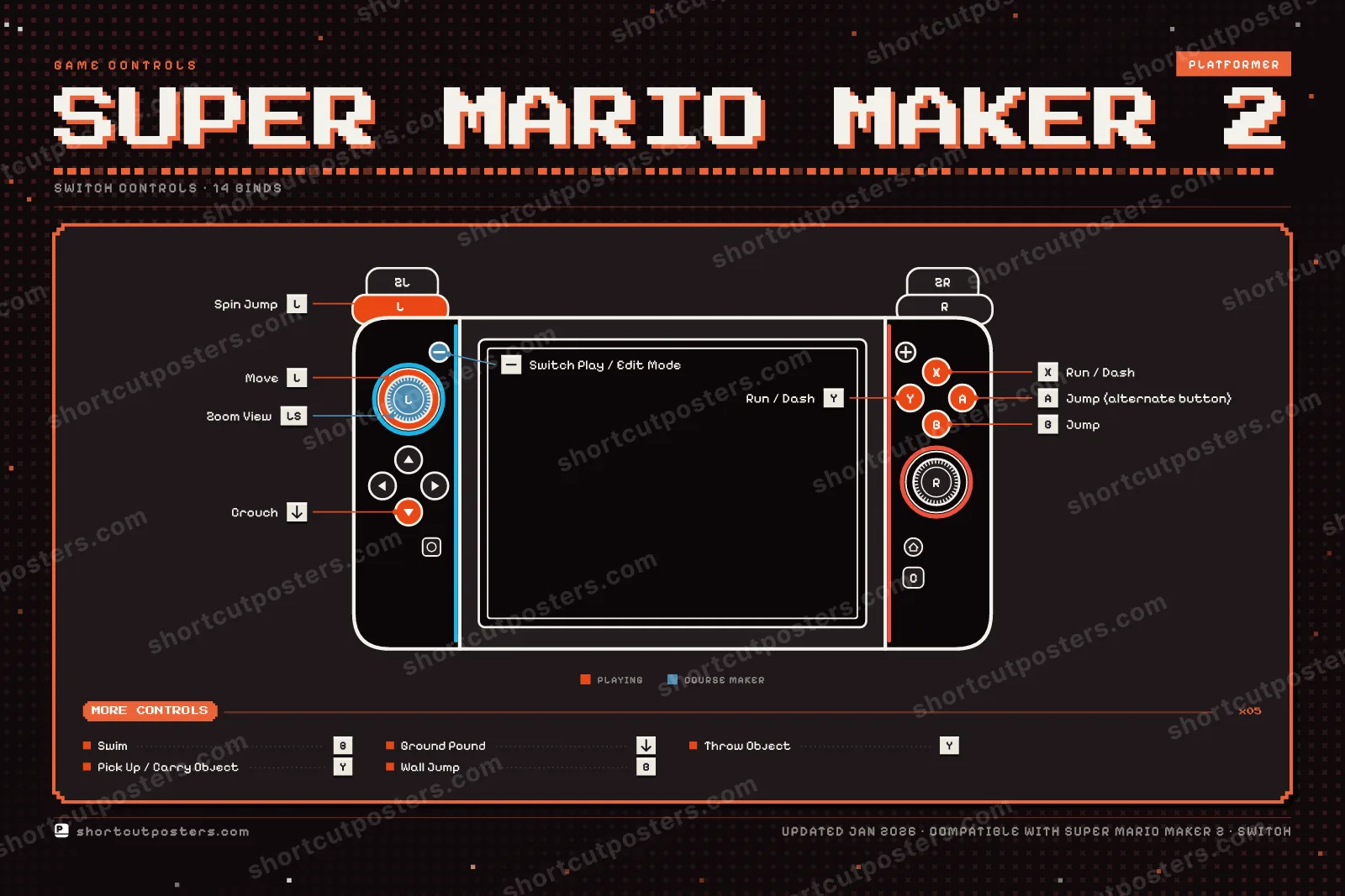 Super Mario Maker 2 controller poster preview