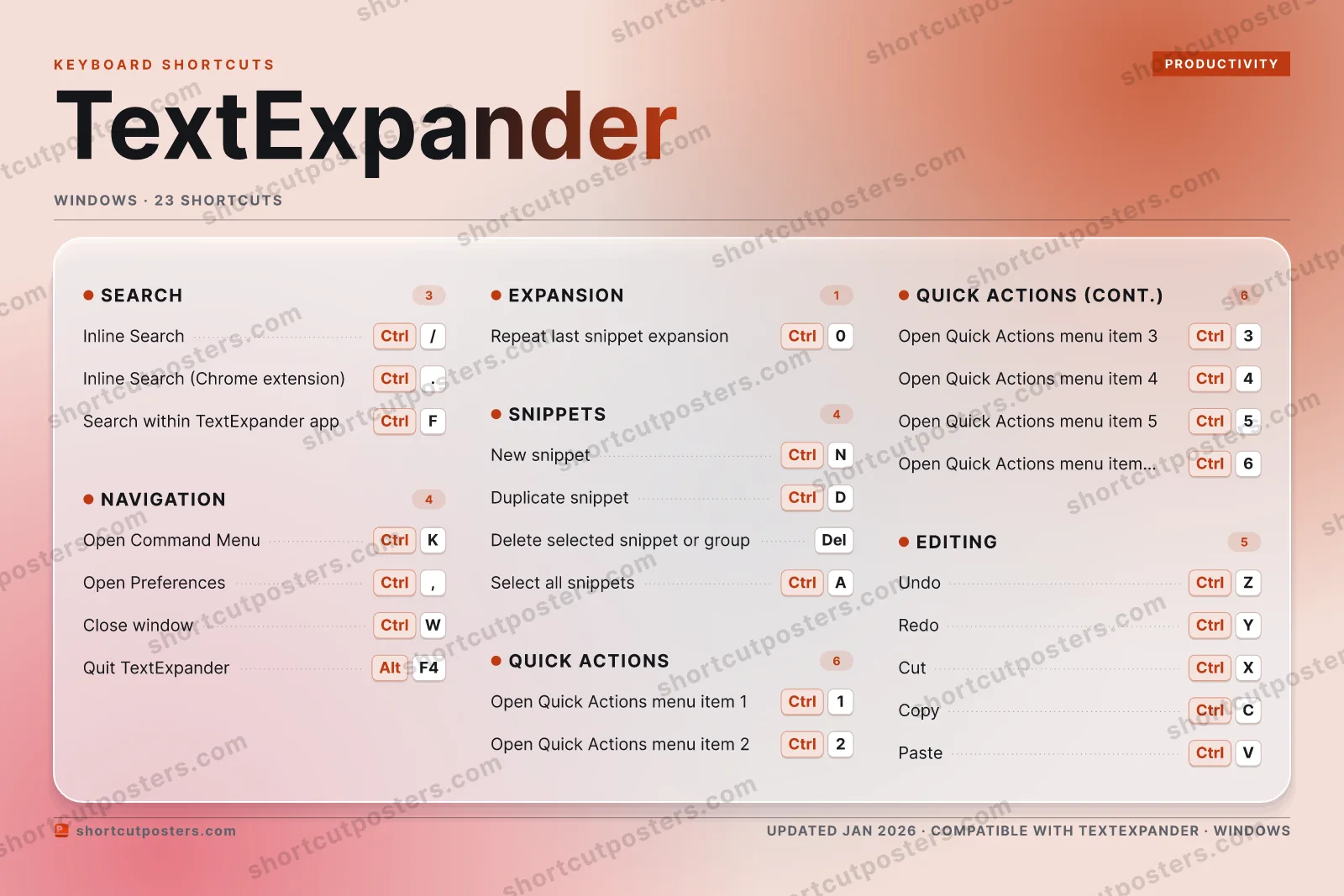 TextExpander aurora shortcuts poster preview