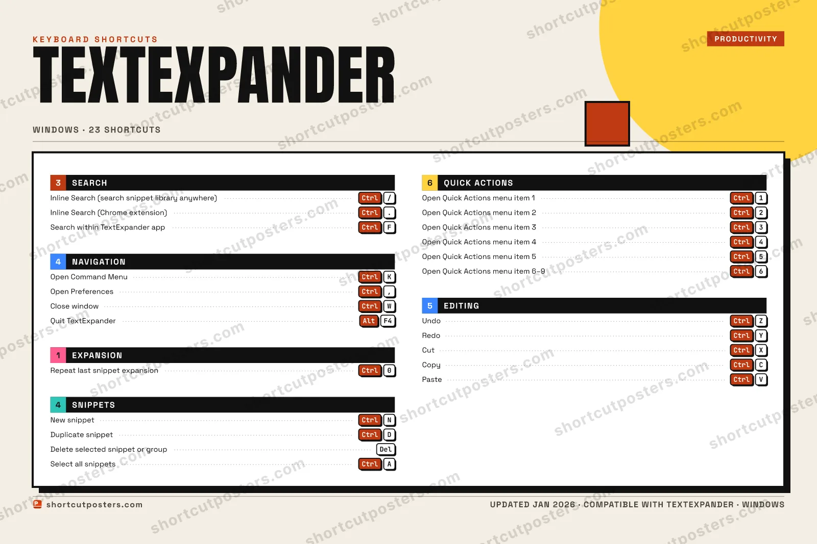 TextExpander block shortcuts poster preview