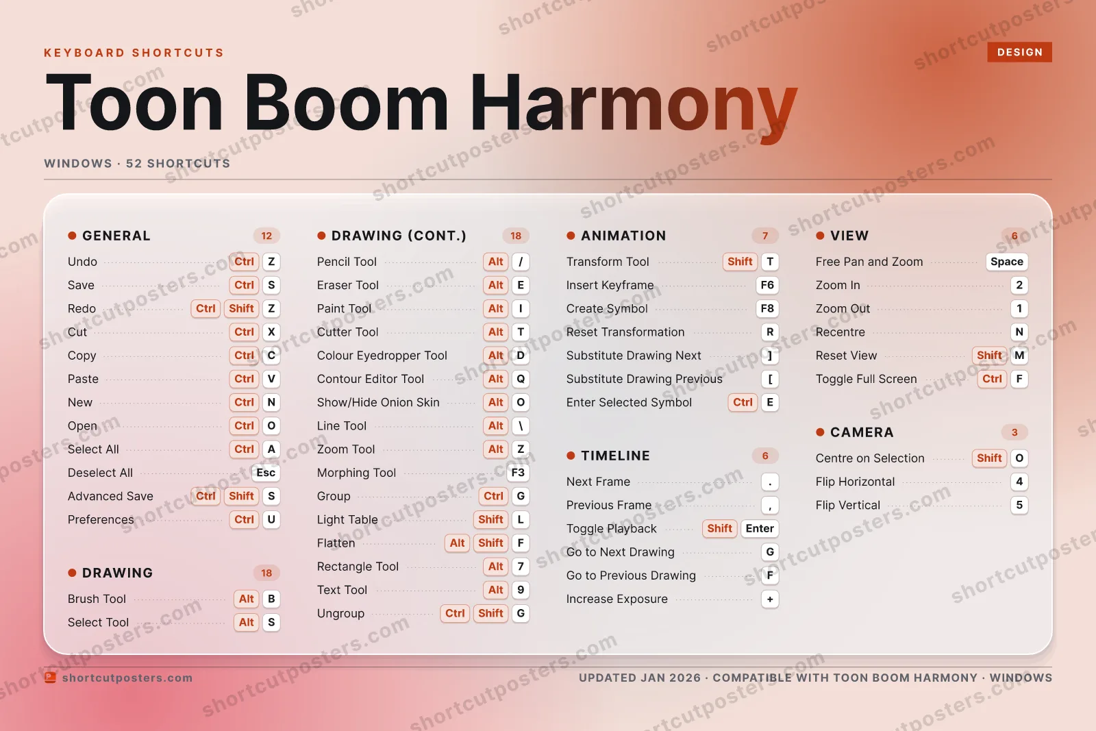 Toon Boom Harmony aurora shortcuts poster preview