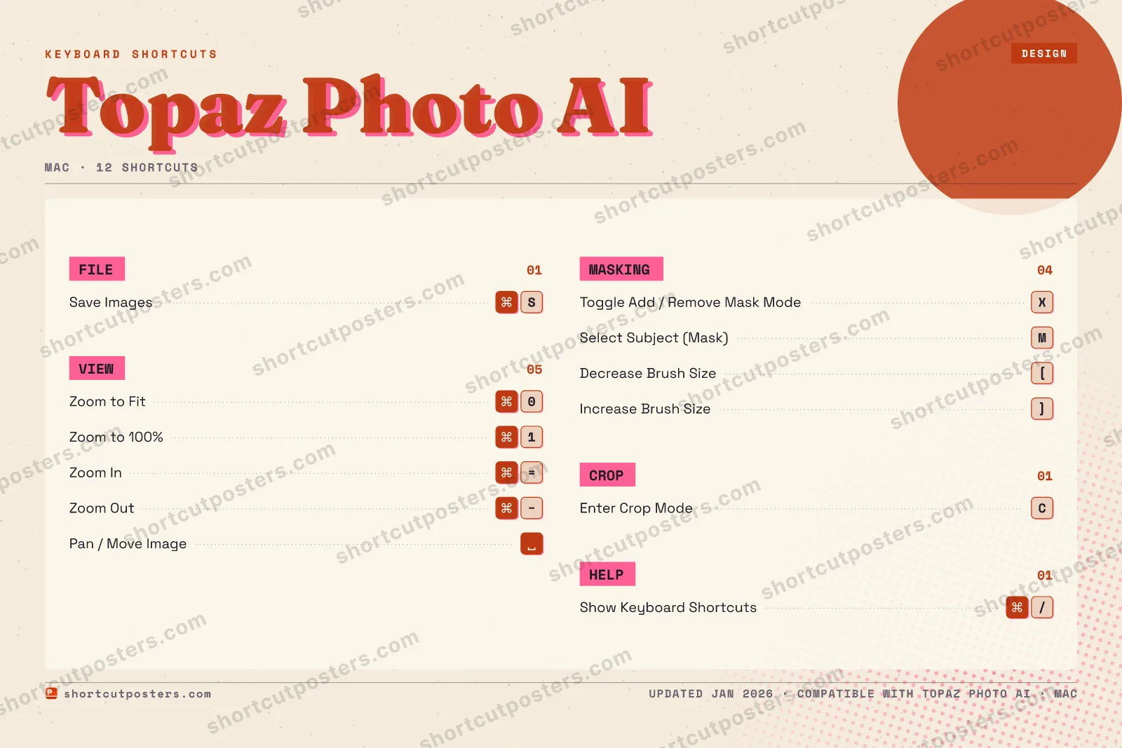 Topaz Photo AI riso shortcuts poster preview
