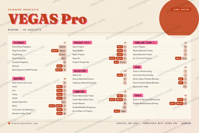 VEGAS Pro riso shortcuts poster preview