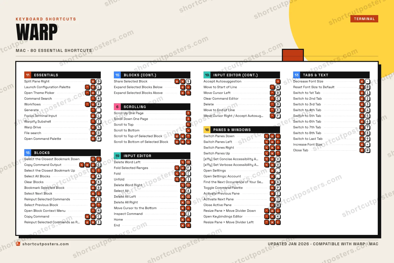 Warp block shortcuts poster preview