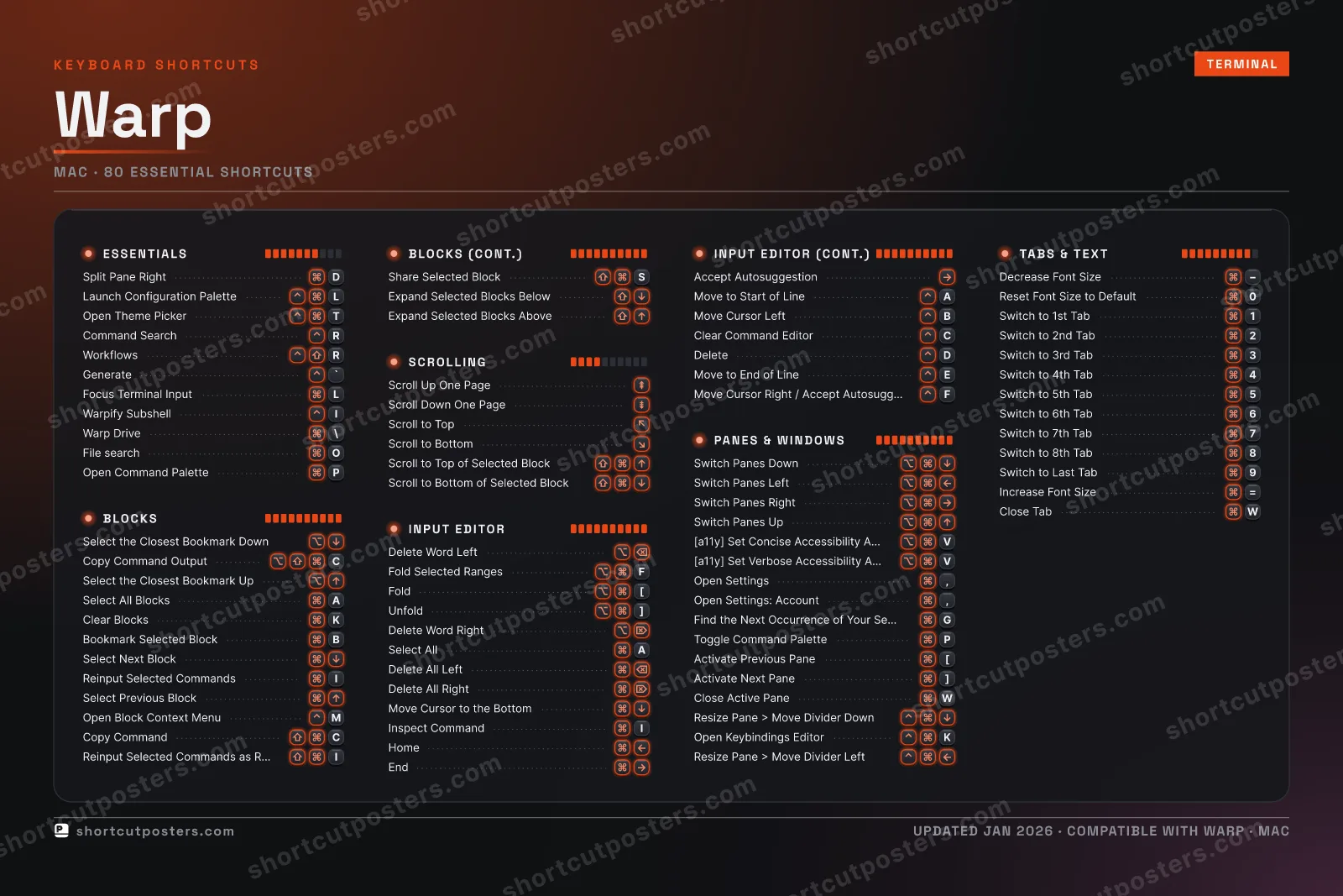 Warp studio shortcuts poster preview