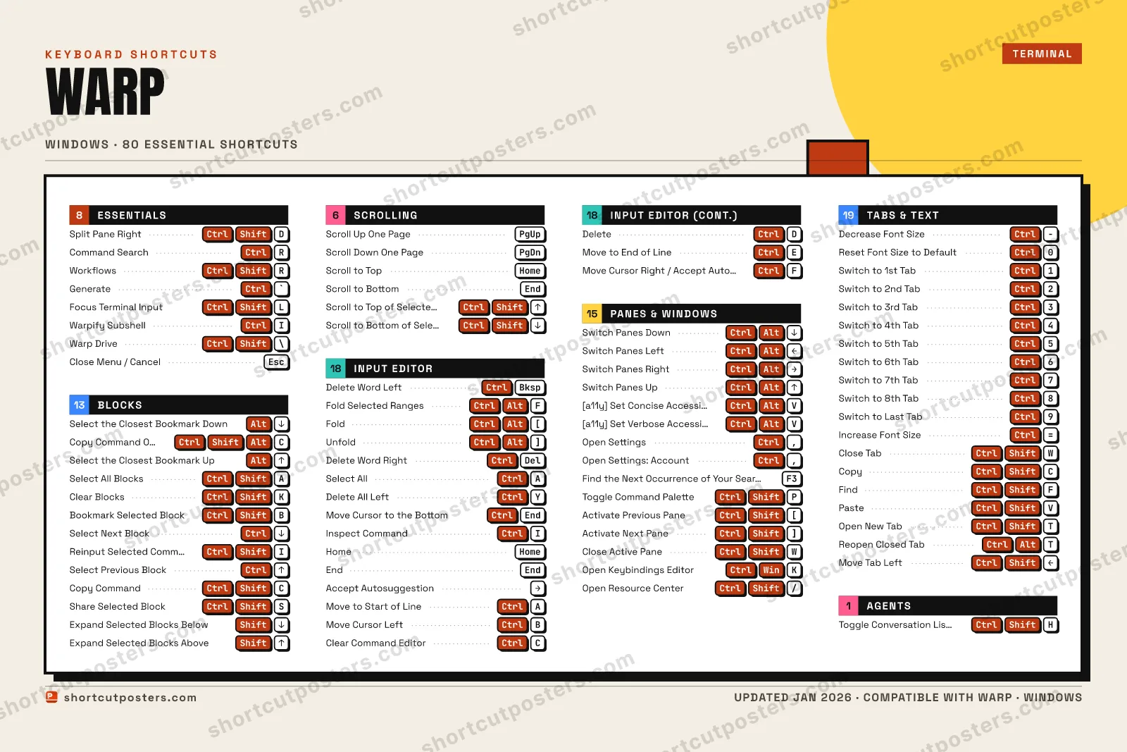 Warp block shortcuts poster preview