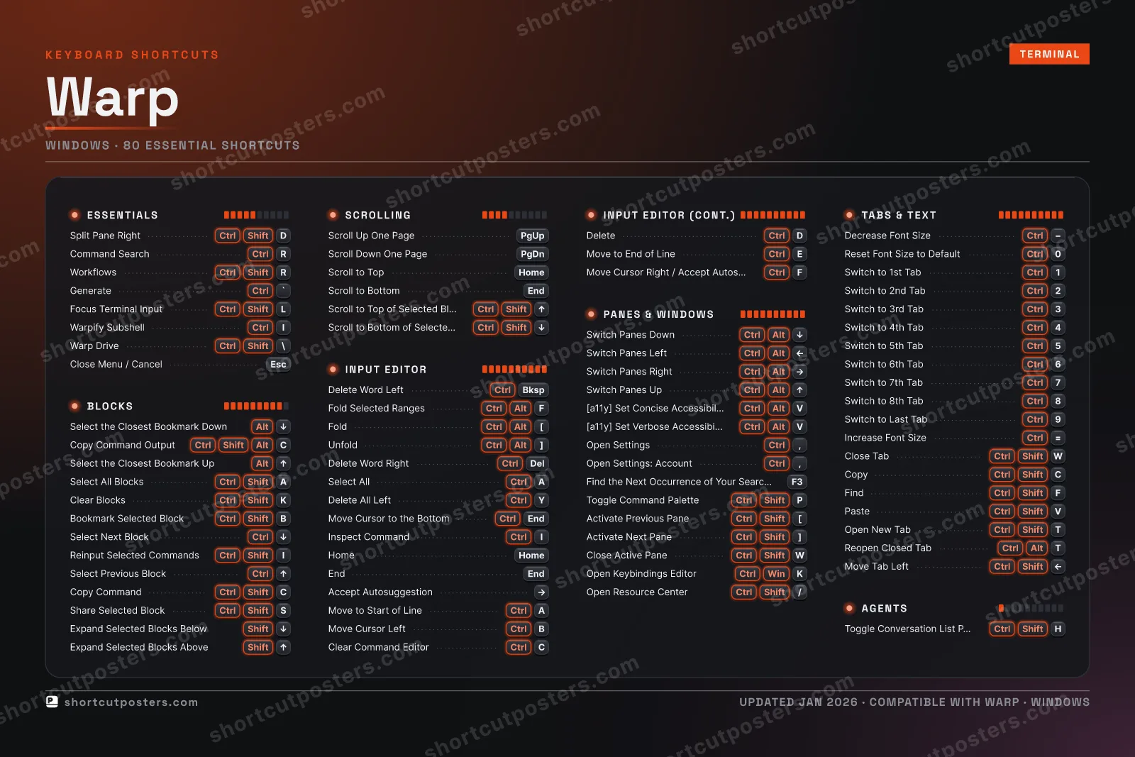 Warp studio shortcuts poster preview