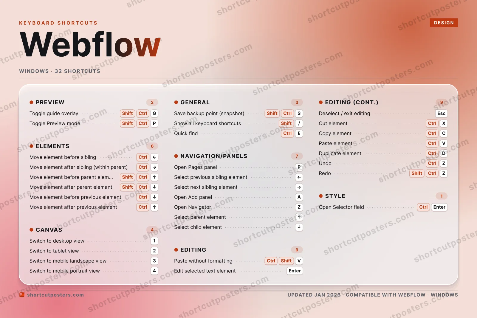 Webflow aurora shortcuts poster preview
