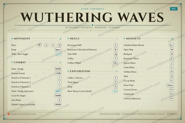 Wuthering Waves controls poster preview