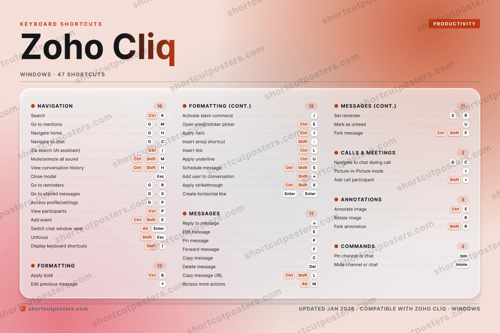 Zoho Cliq aurora shortcuts poster preview