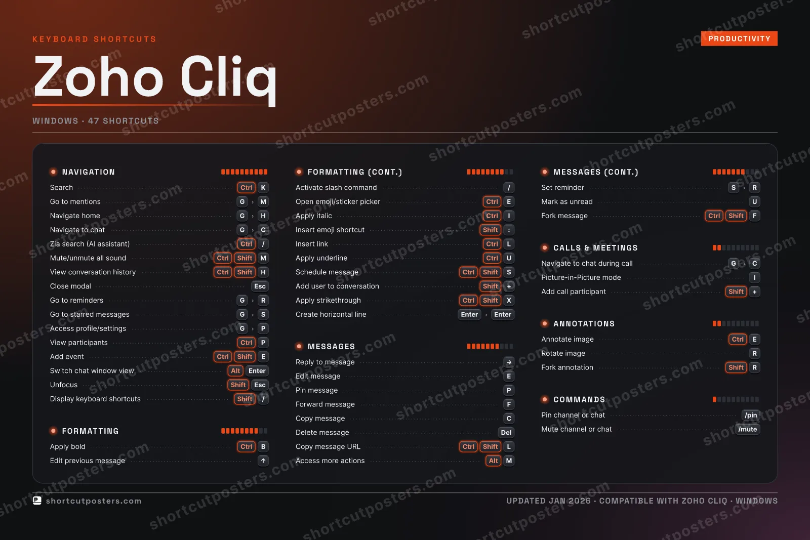 Zoho Cliq studio shortcuts poster preview